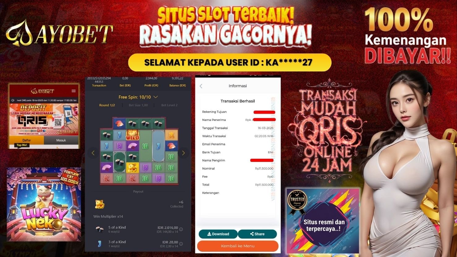 AYOBET JACKPOT SLOT LUCKY NEKO